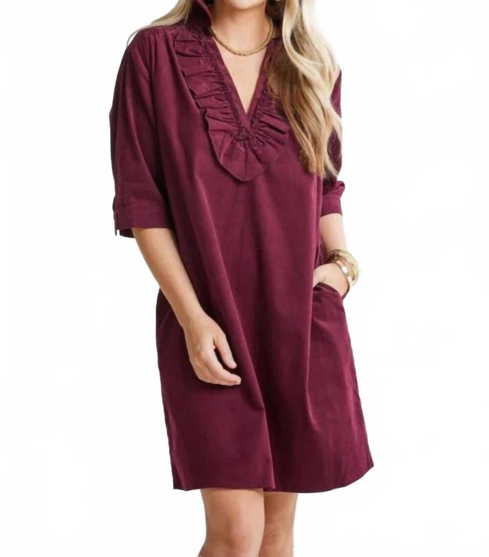 NEW CARYN LAWN women's maya dress with ruffle in red